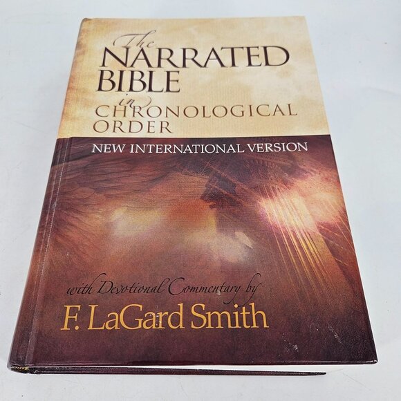 Narrated Holy Bible NIV Chronological Order Red Letter USA Hardcover Book - Picture 1 of 11
